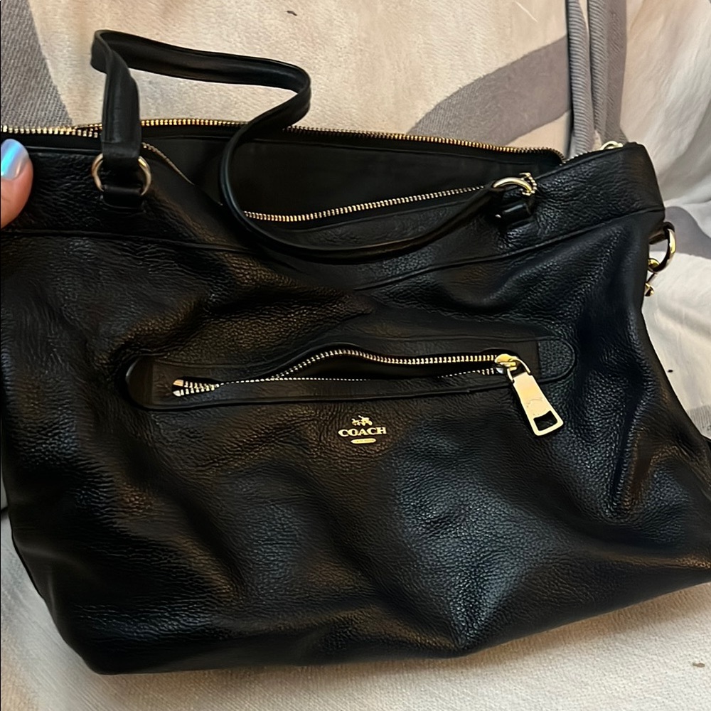 Coach Black Leather Women's Bag